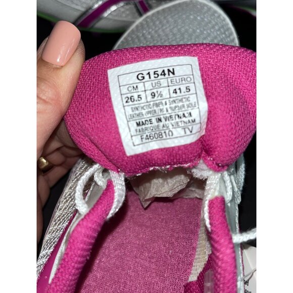 ASICS Womens Hyper-Rocketgirl 5 Track Shoes 9.5 White/Fuschia/Apple Green - Picture 3 of 8